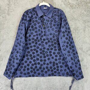 RTH Ponchirt Shirt Pullover Mens 4 (XL) Blue Polka Dot 100% Cotton Made USA